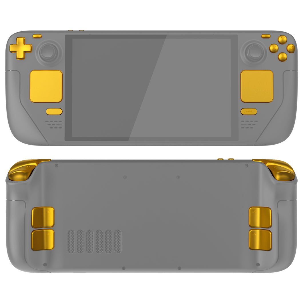 eXtremeRate Chrome Gold Replacement Full Set Buttons for Steam Deck OLED - JQCSLD001WS