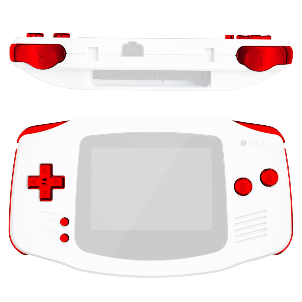 eXtremeRate Chrome Red Replacement Full Set Buttons for Gameboy Advance GBA - KAG3003WS