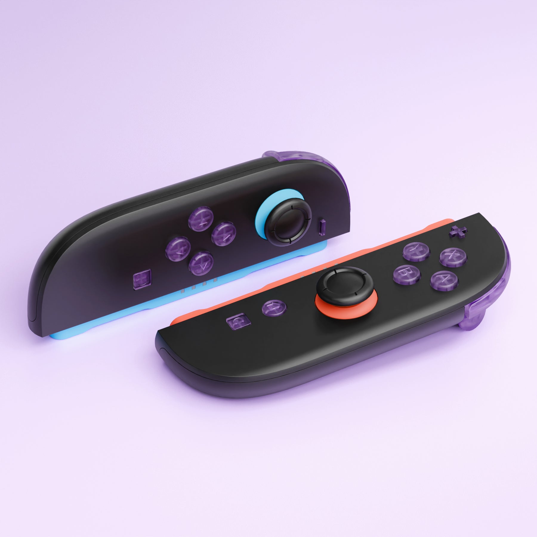 eXtremeRate Clear Atomic Purple DIY Replacement Full Set Buttons