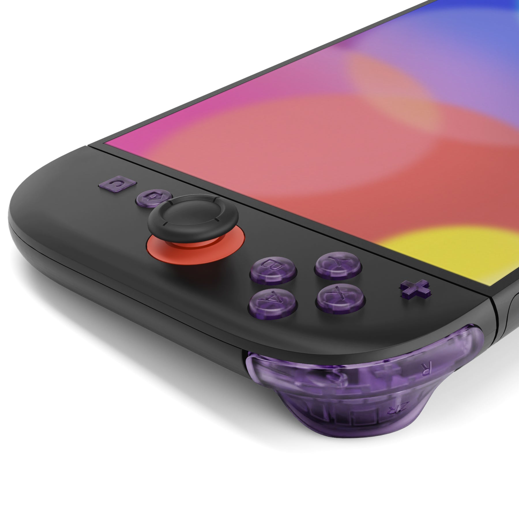 eXtremeRate Clear Atomic Purple DIY Replacement Full Set Buttons