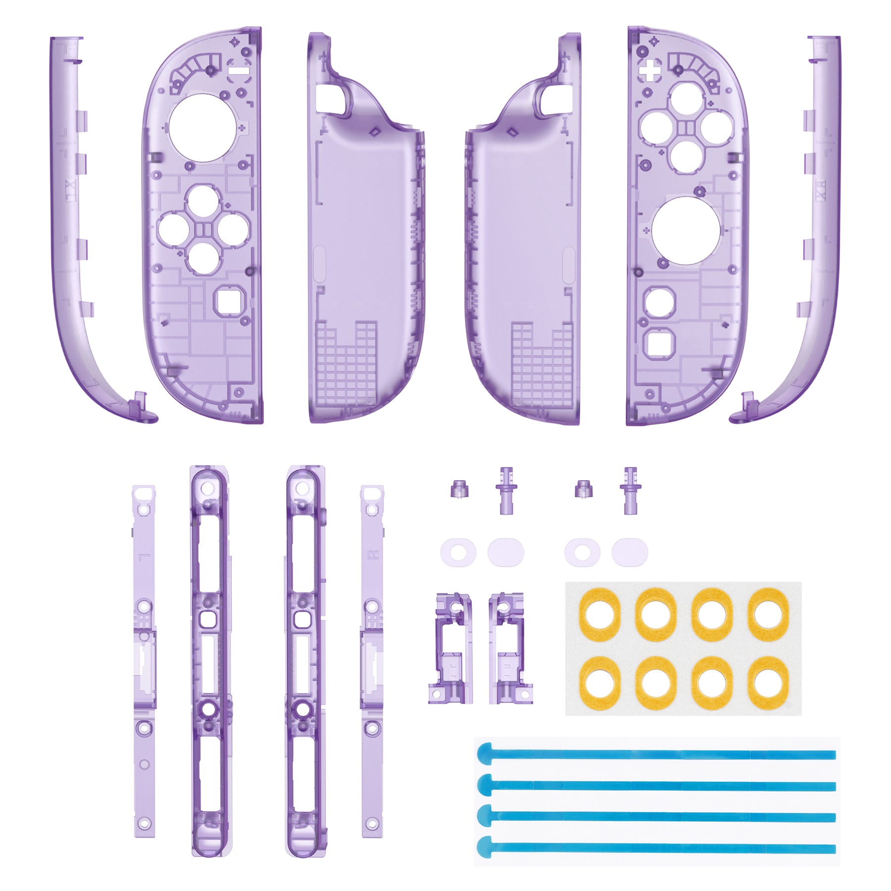 eXtremeRate クリアアトミックパープル DIY 交換用ジョイコンシェル