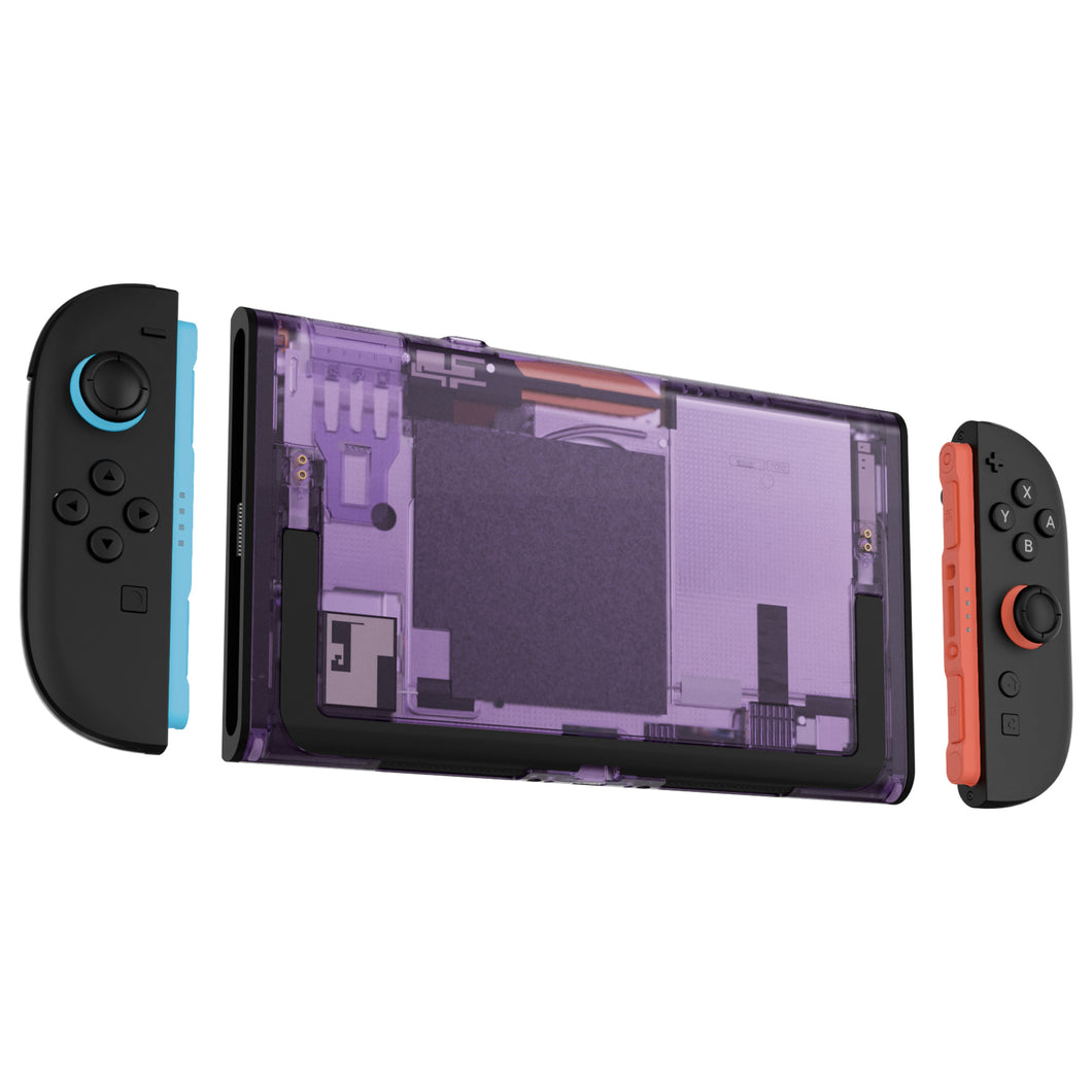 eXtremeRate Clear Atomic Purple Replacement DIY Rear Back Plate for Nintendo Switch 2 Handheld Console  (Without Kickstand) - DB2NTM001