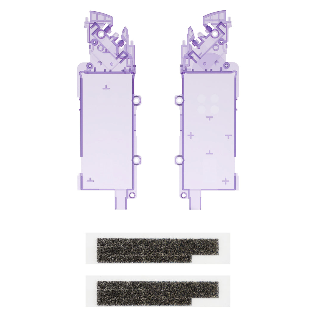 eXtremeRate Clear Atomic Purple Replacement Middle Frame for Nintendo Switch 2 Joycon - KB2NTM001