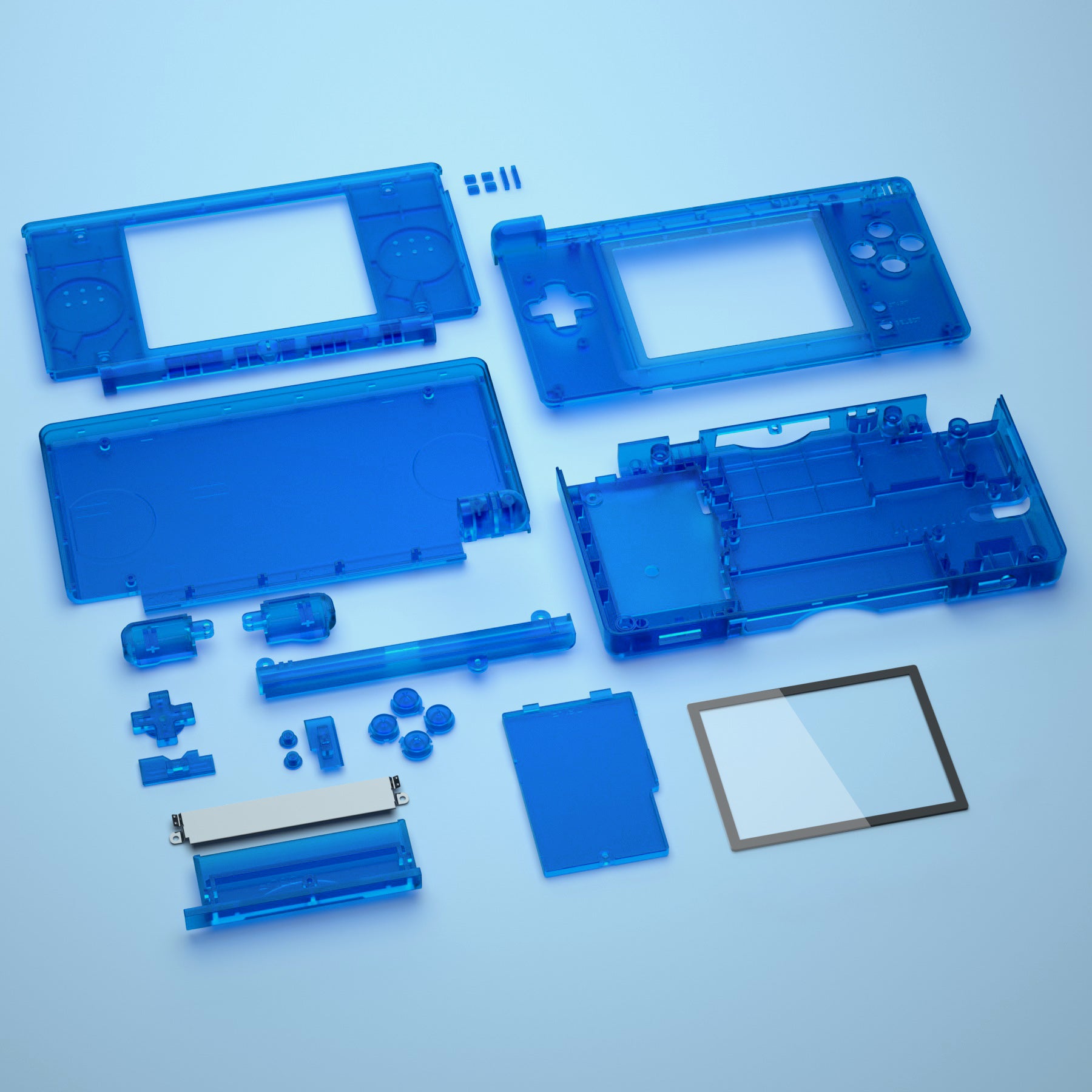 eXtremeRate Clear Blue Replacement Full Housing Shell