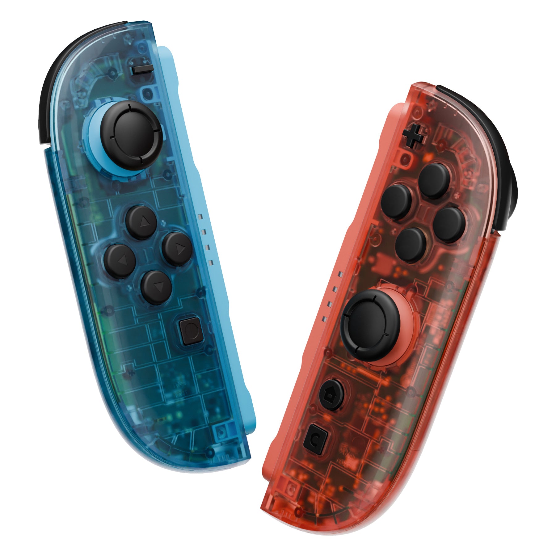 eXtremeRate Clear Blue & Orange DIY Replacement Joycon Shells for