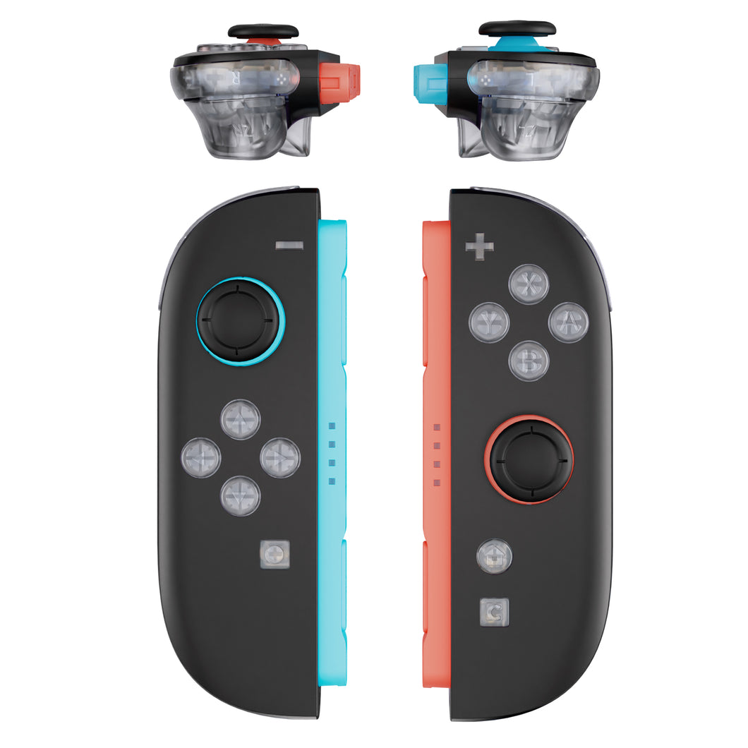 eXtremeRate Clear DIY Replacement Full Set Buttons for Nintendo Switch 2 Joycon - AB2NTM006