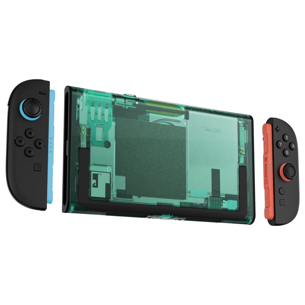 eXtremeRate Clear Emerald Green Replacement DIY Rear Back Plate for Nintendo Switch 2 Handheld Console  (Without Kickstand) - DB2NTM004
