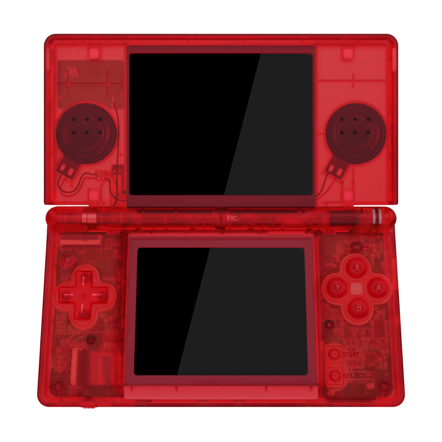 eXtremeRate Clear Red Replacement Full Housing Shell & Buttons