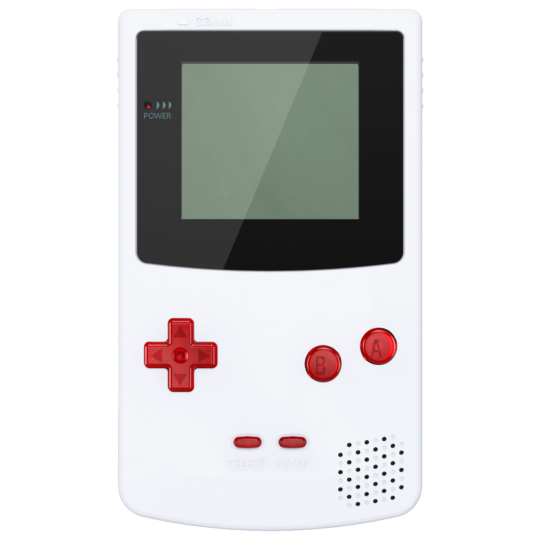 eXtremeRate Clear Red Replacement Full Set Buttons for Gameboy Color GBC - JCB4002WS