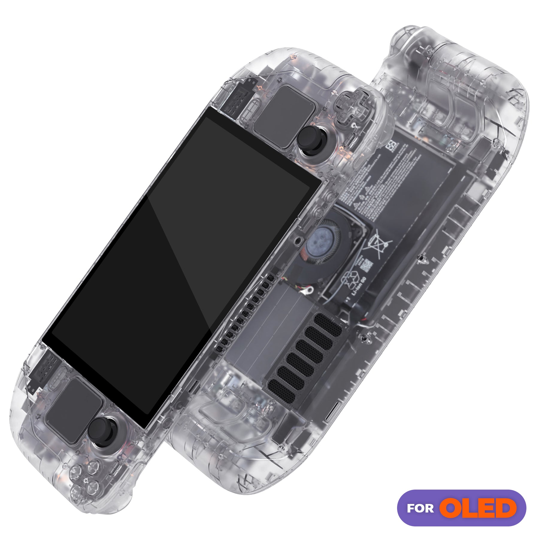 EXtremeRate Clear Replacement Full Set Shell for Steam Deck OLED