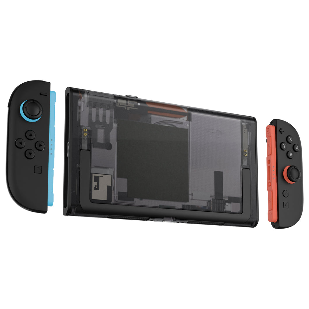 eXtremeRate Clear Slate Black Replacement DIY Rear Back Plate for Nintendo Switch 2 Handheld Console  (Without Kickstand) - DB2NTM002
