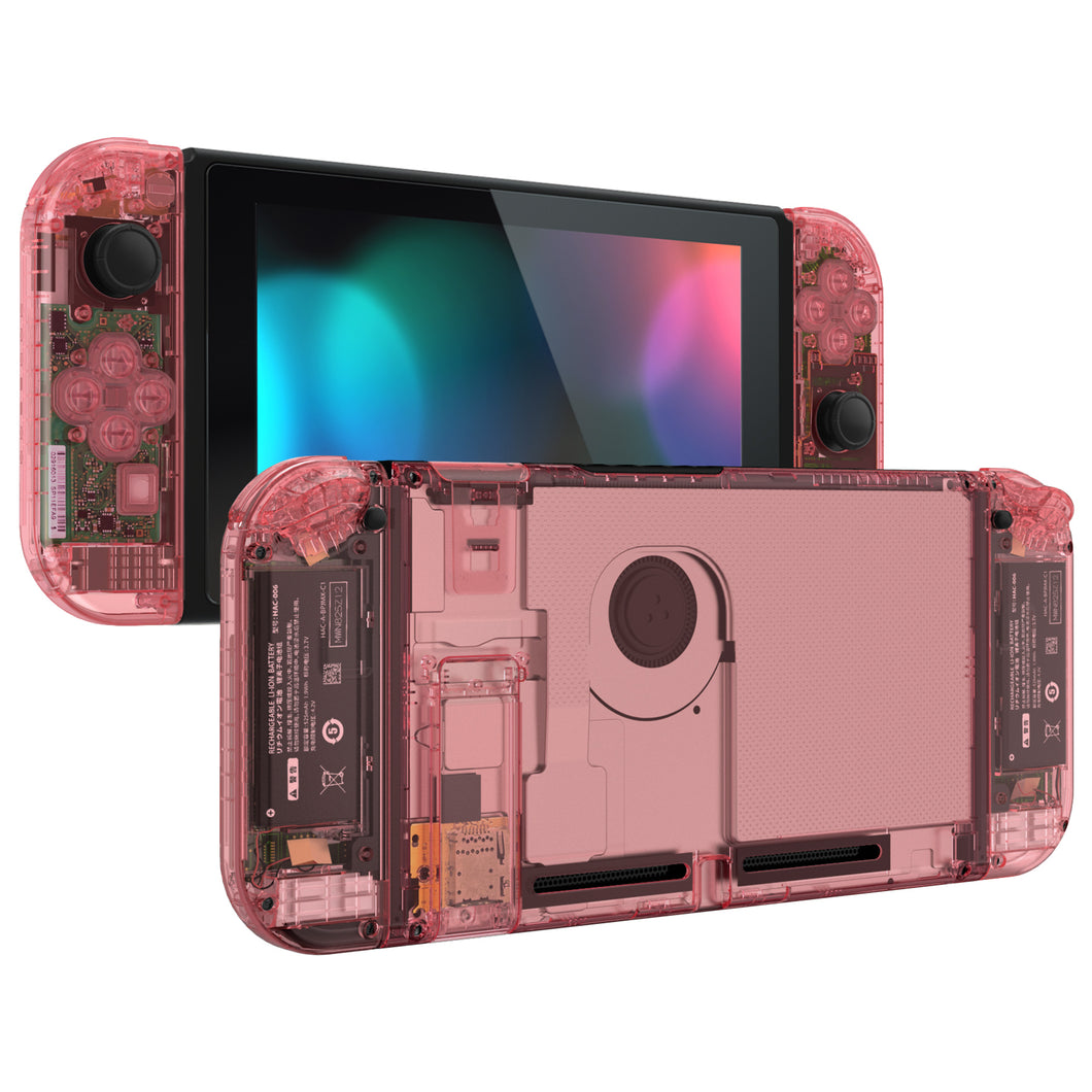 eXtremeRate Crystal Cherry Pink Replacement Full Set Shells For Nintendo Switch - QP355WS