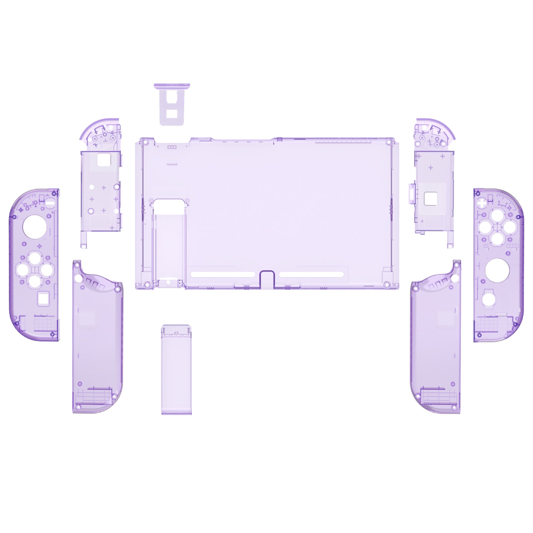 eXtremeRate Crystal Clear Atomic Purple Replacement Full Set