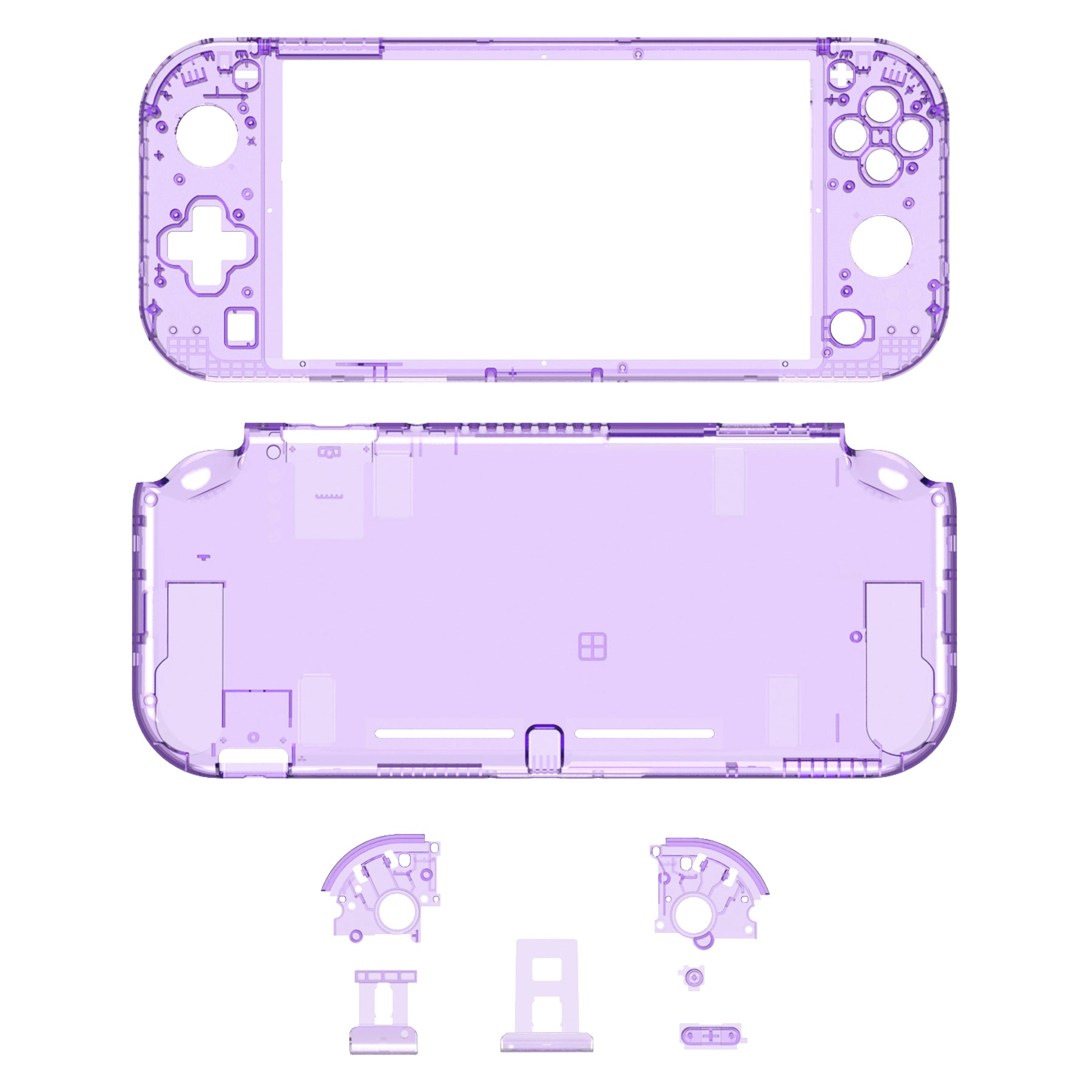eXtremeRate Crystal Clear Purple Replacement Full Set Shells For