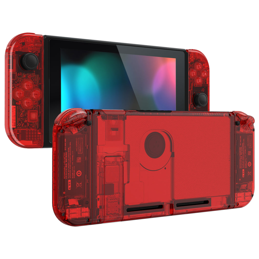 eXtremeRate Crystal Red Replacement Full Set Shells For Nintendo Switch - QP350WS