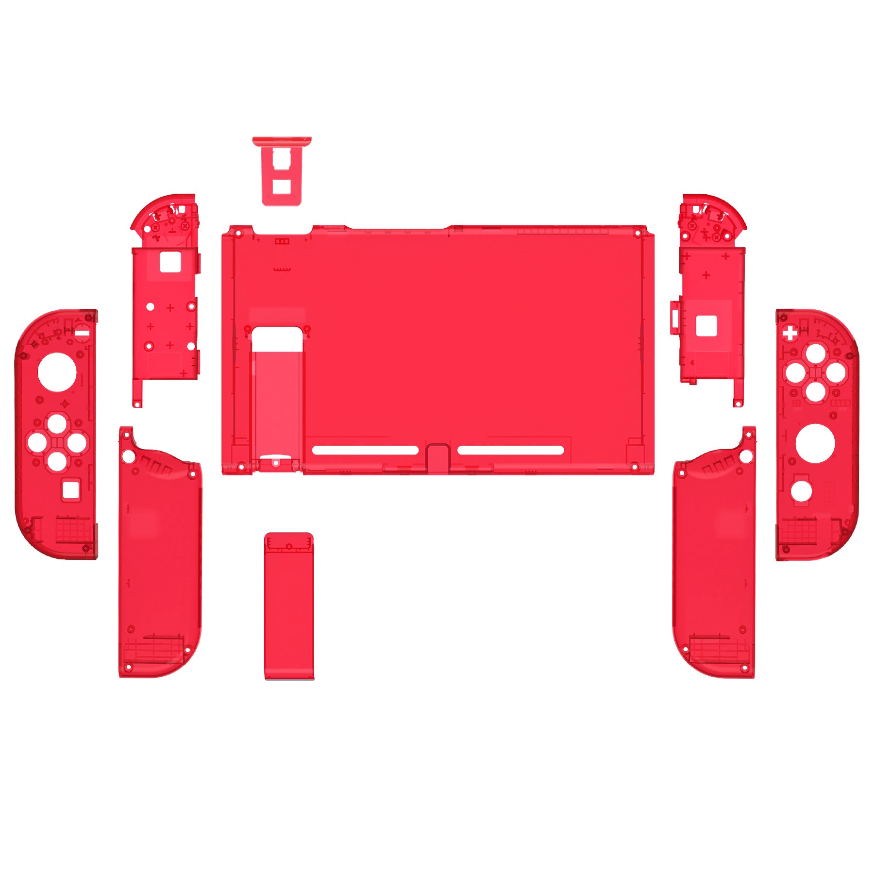 eXtremeRate Crystal Red Replacement Full Set Shells For Nintendo