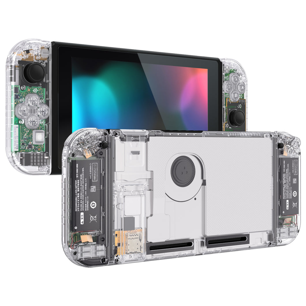 Switch Transparent Shell eXtremeRate Crystal Clear Replacement Full Set Shells For Nintendo ...