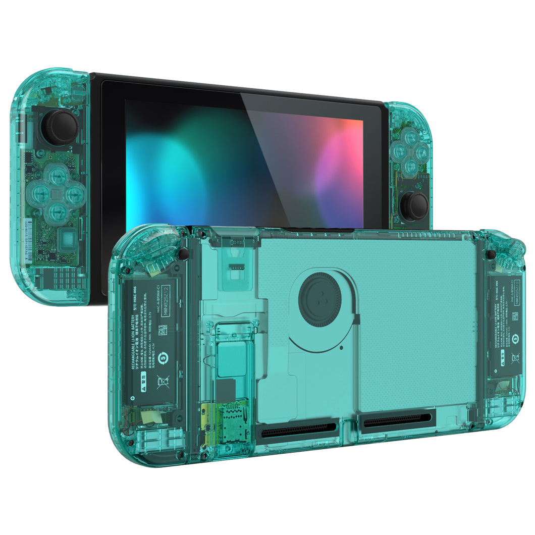 eXtremeRate Crystal Emerald Green Replacement Full Set Shells For Nintendo Switch - QP356WS