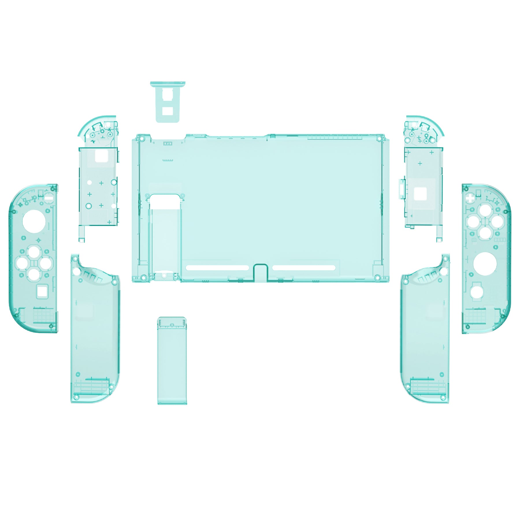 NintendoSwitch　完品 eXtremeRate Crystal Emerald Green Replacement Full Set Shells For