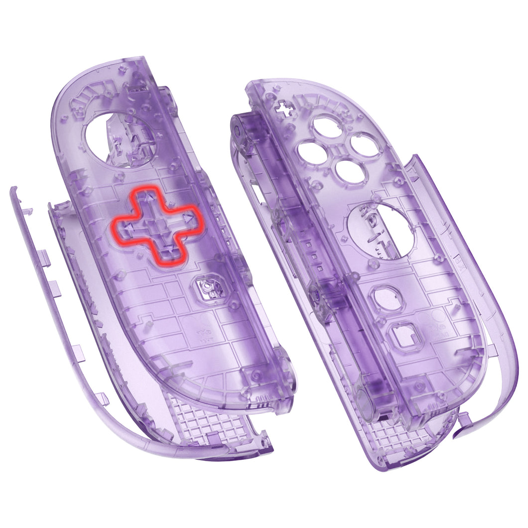 eXtremeRate D-Pad Version Clear Atomic Purple Replacement Joycon Shells for Nintendo Switch 2 - JB2NTM013