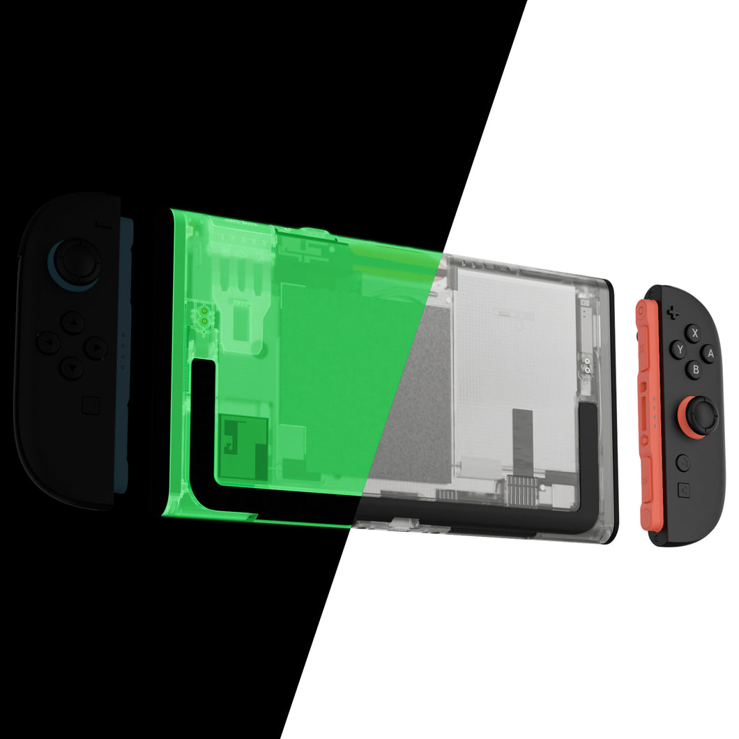 eXtremeRate Glow in Dark - Green Replacement DIY Rear Back Plate for Nintendo Switch 2 Handheld Console  (Without Kickstand) - DB2NTM007