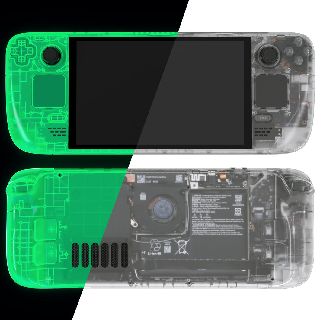 EXtremeRate Glow in Dark - Green Replacement Full Set Shell for Steam Deck OLED - LQXSLM007WS