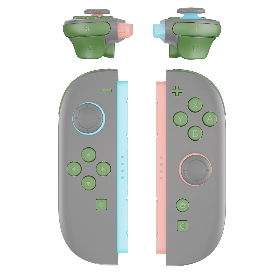 eXtremeRate Matcha Green DIY Replacement Full Set Buttons for Nintendo Switch 2 Joycon - AB2NTM012