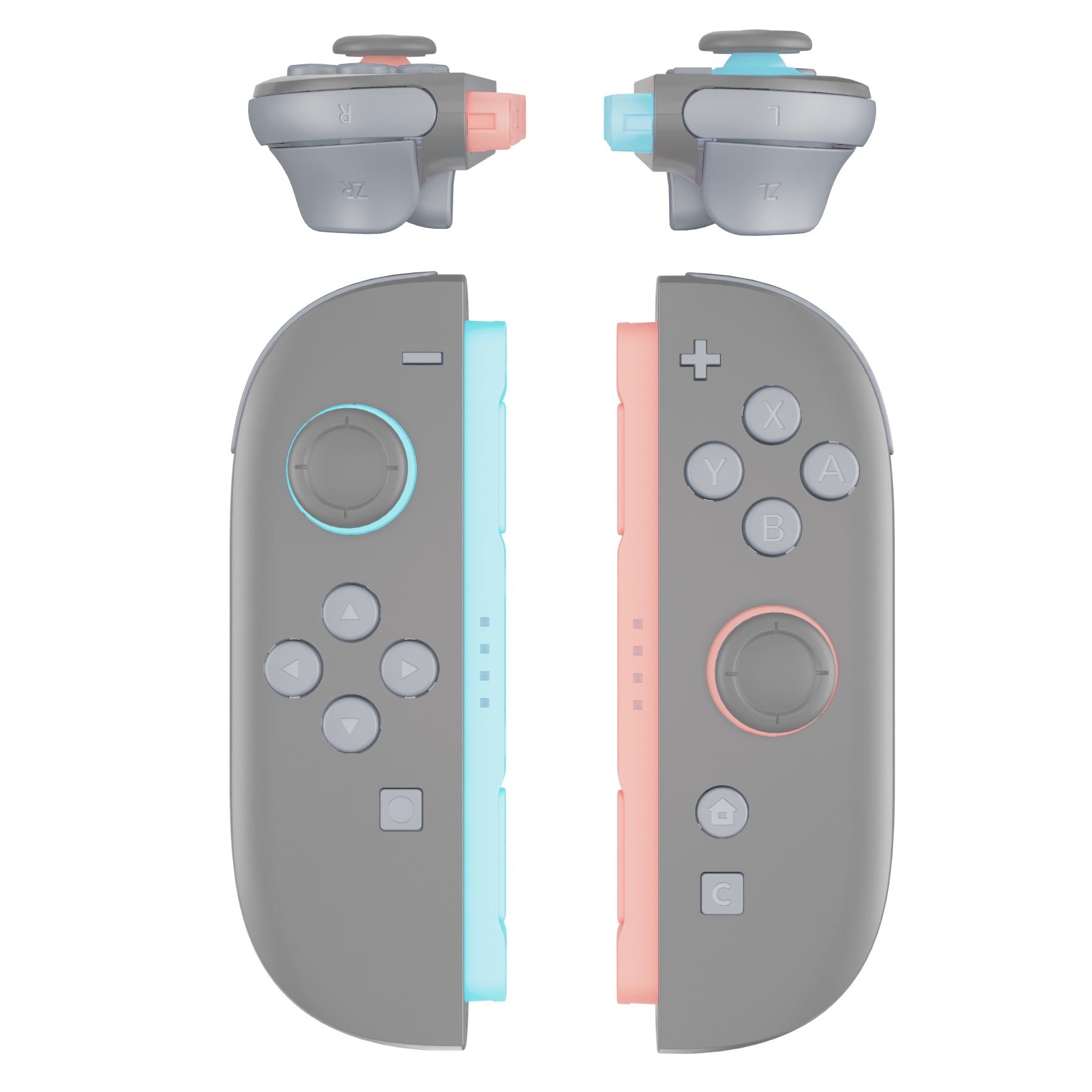 eXtremeRate New Hope Gray DIY Replacement Full Set Buttons for Nintendo ...