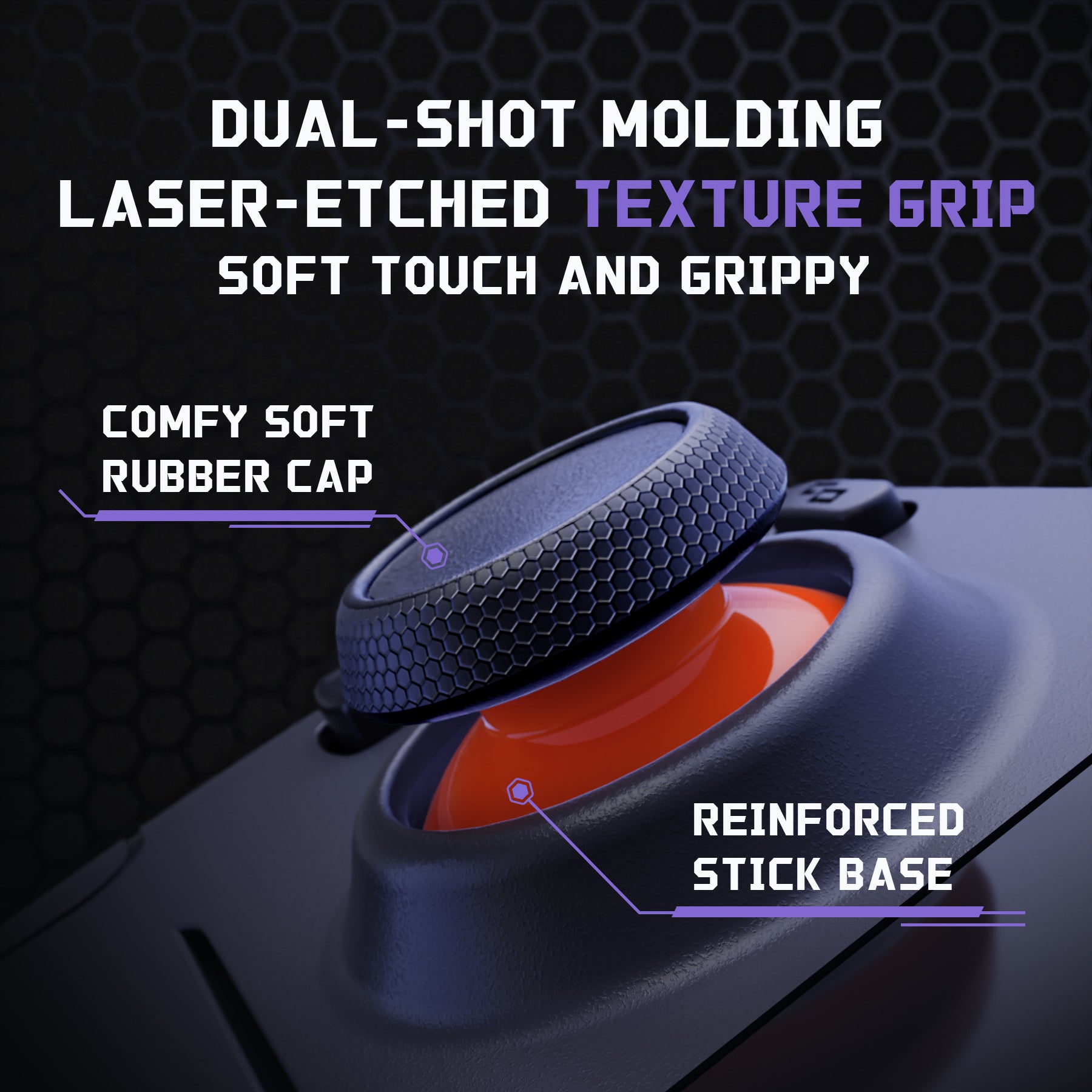 eXtremeRate Orange & Black Replacement Thumbsticks with Original