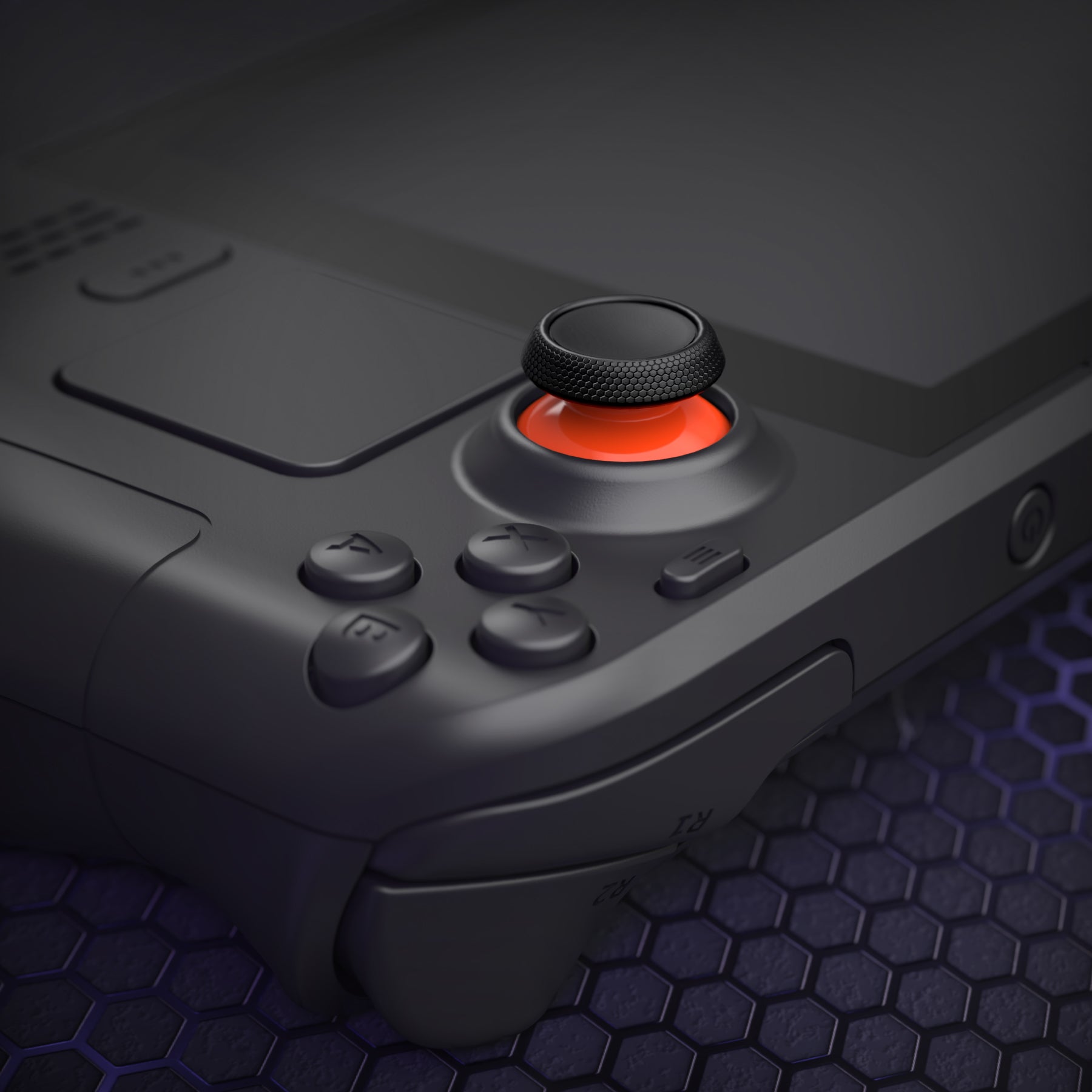eXtremeRate Orange & Black Replacement Thumbsticks with Original