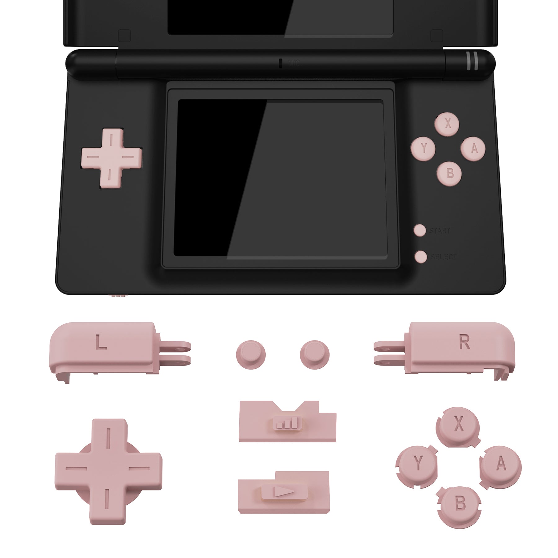 eXtremeRate Pink Replacement Full Set Buttons for Nintendo DS Lite