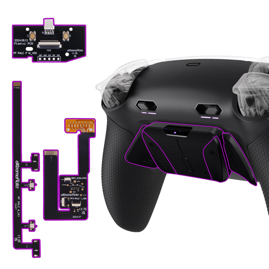 eXtremeRate Rubberized Black Remappable RISE4 Plus MAX Back Paddles Kit ...