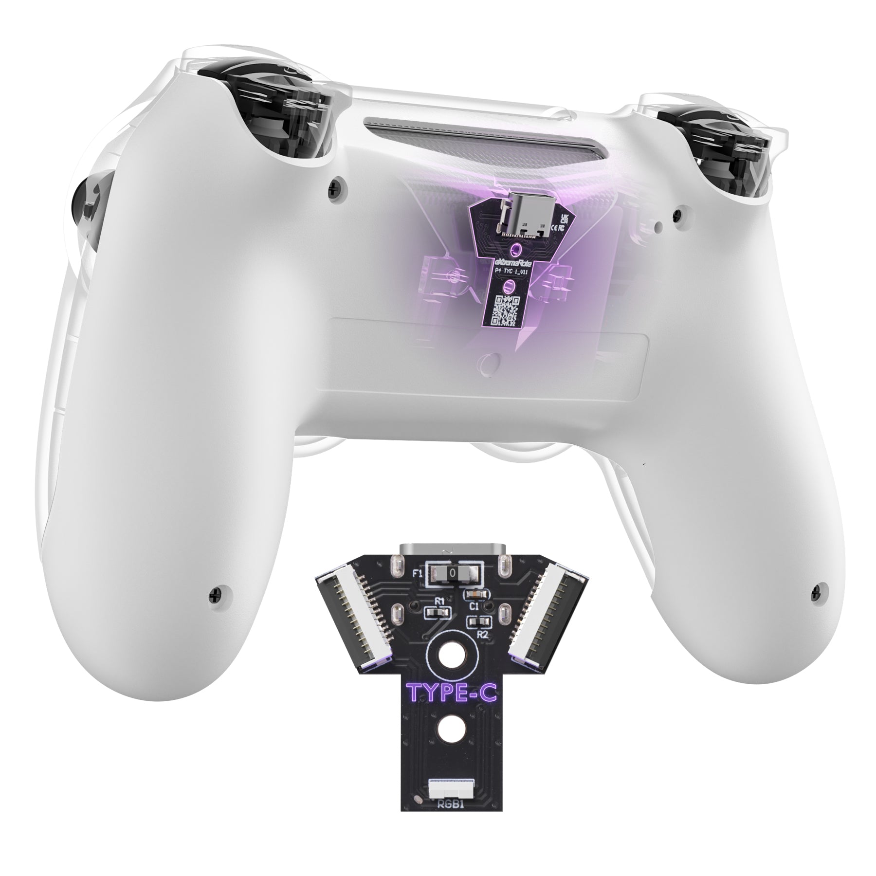 eXtremeRate Type-C Version White Replacement PCBA Board & Bottom Shell ...