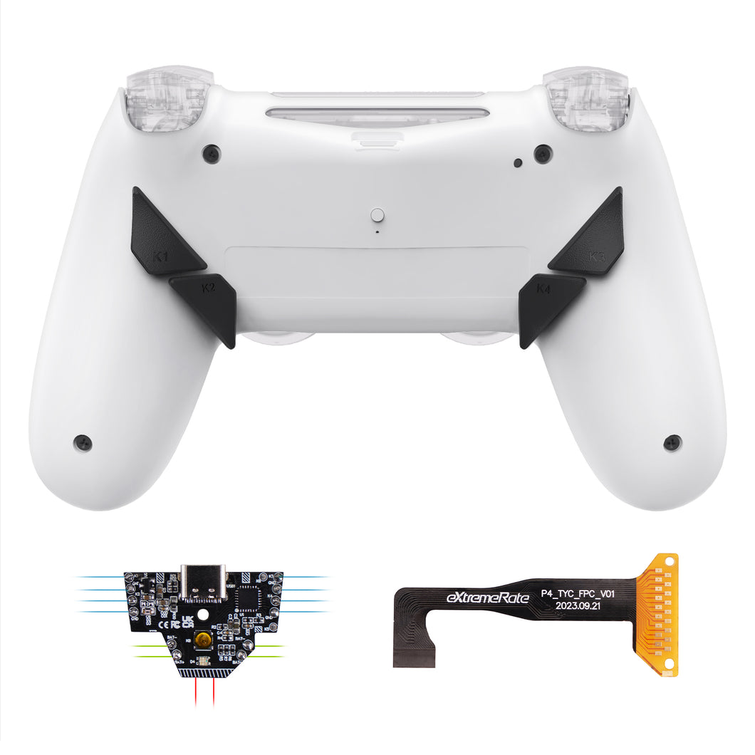eXtremeRate White Dawn Type-C Version Remap Kit for PS4 Slim Pro Controller JDM-040/050/055 - RYKP4P002