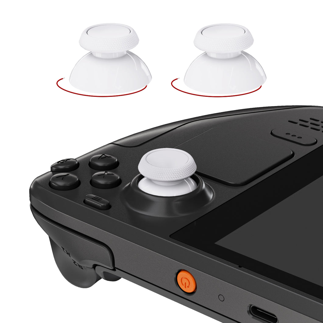 eXtremeRate Frosted White Replacement Thumbsticks with Original Touch Sensing for Steam Deck LCD & OLED - GGBSDM002A