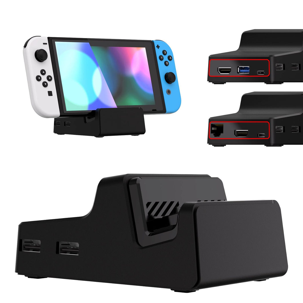 eXtremeRate Black AiryDocky DIY Kit Replacement Shell Case For Nintendo Switch & Switch OLED Dock- LLNSM002 - Extremerate Wholesale