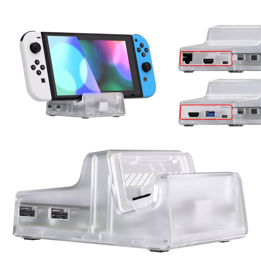 eXtremeRate Clear AiryDocky DIY Kit Replacement Shell Case For Nintendo Switch & Switch OLED Dock- LLNSM001 - Extremerate Wholesale