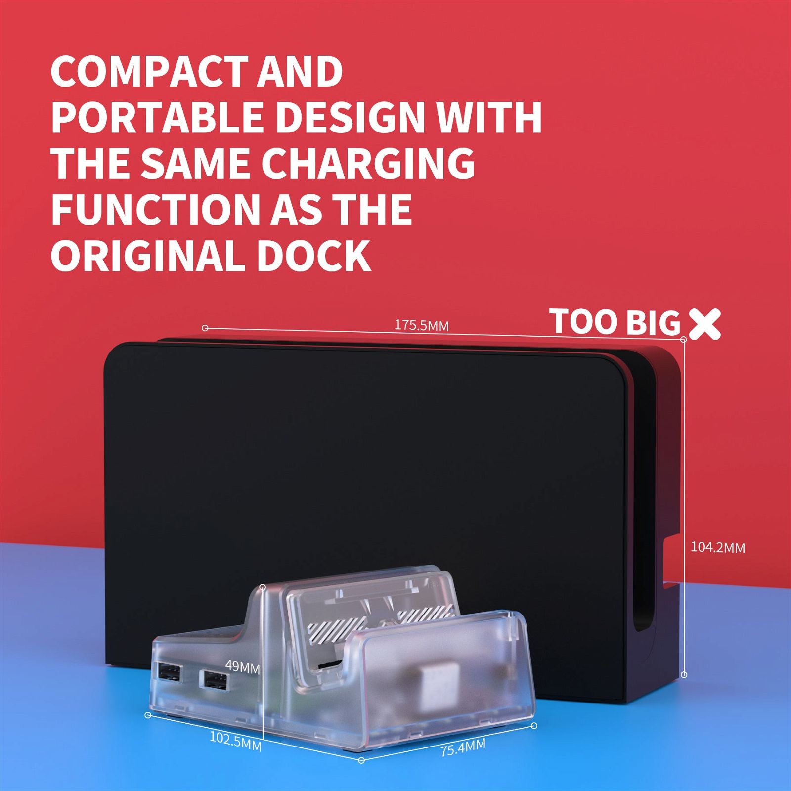 eXtremeRate Clear AiryDocky DIY Kit Replacement Shell Case For