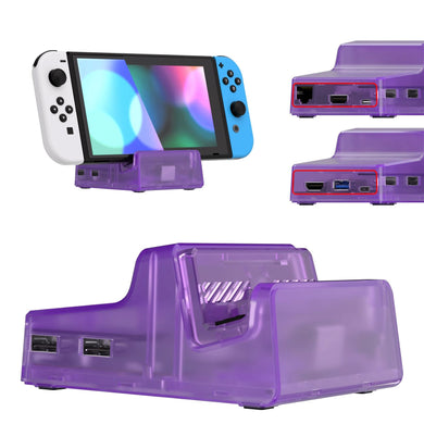 eXtremeRate Clear Atomic Purple AiryDocky DIY Kit Replacement Shell Case For Nintendo Switch & Switch OLED Dock- LLNSM004 - Extremerate Wholesale