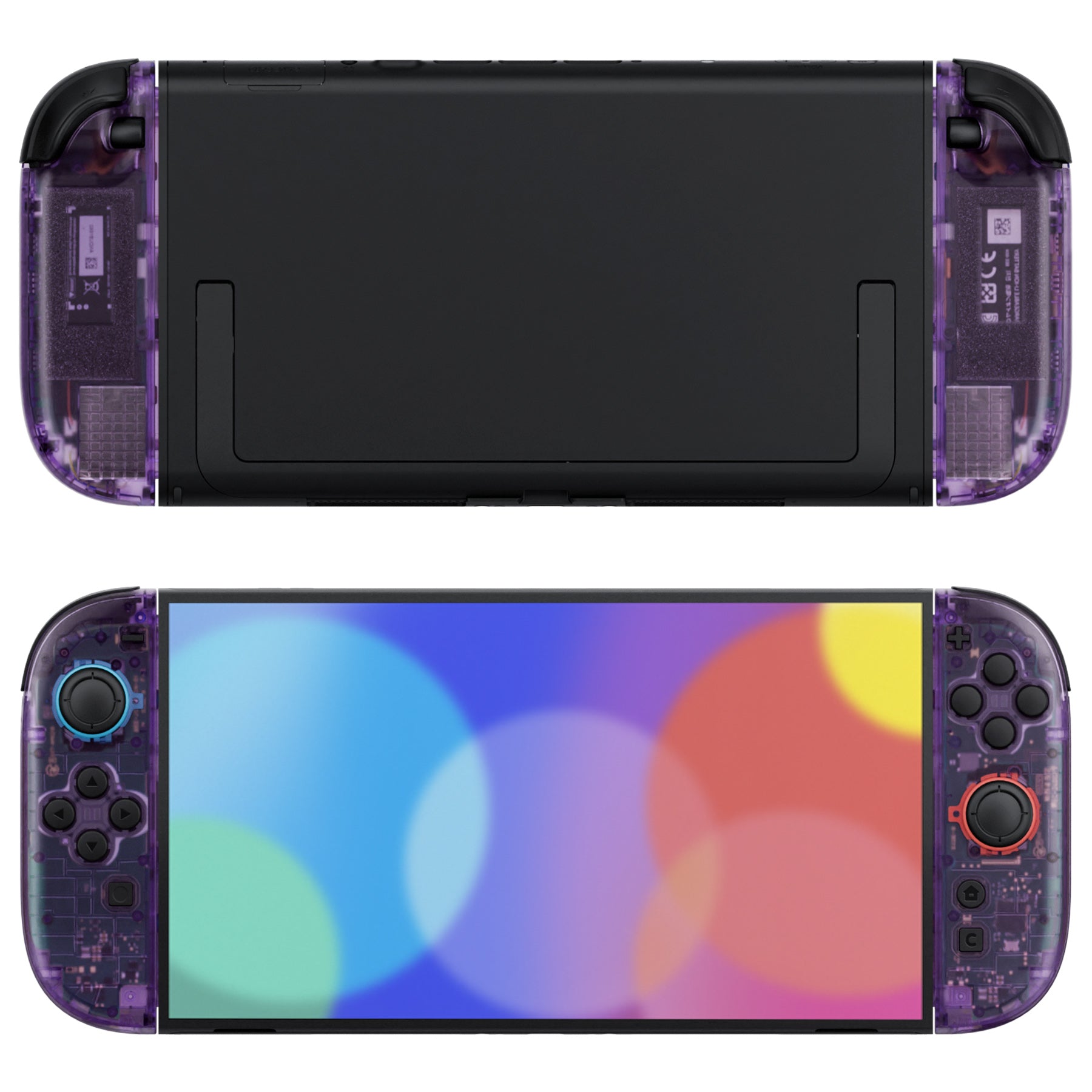 eXtremeRate Clear Atomic Purple DIY Replacement Joycon Shells for