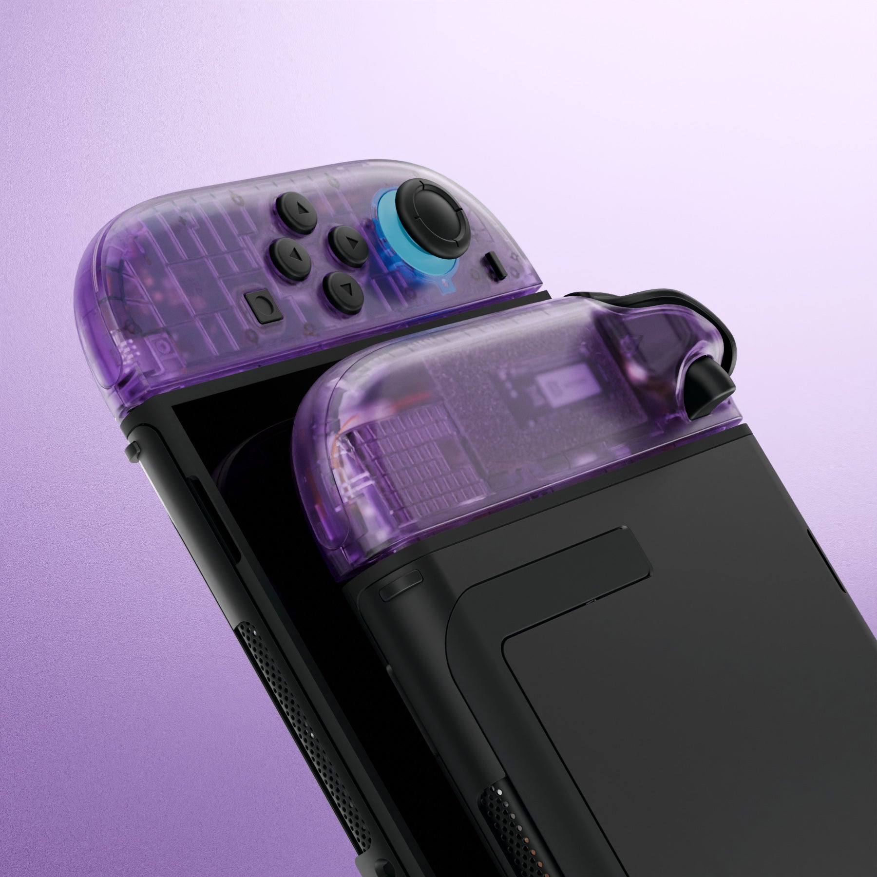 eXtremeRate Clear Atomic Purple DIY Replacement Joycon Shells for