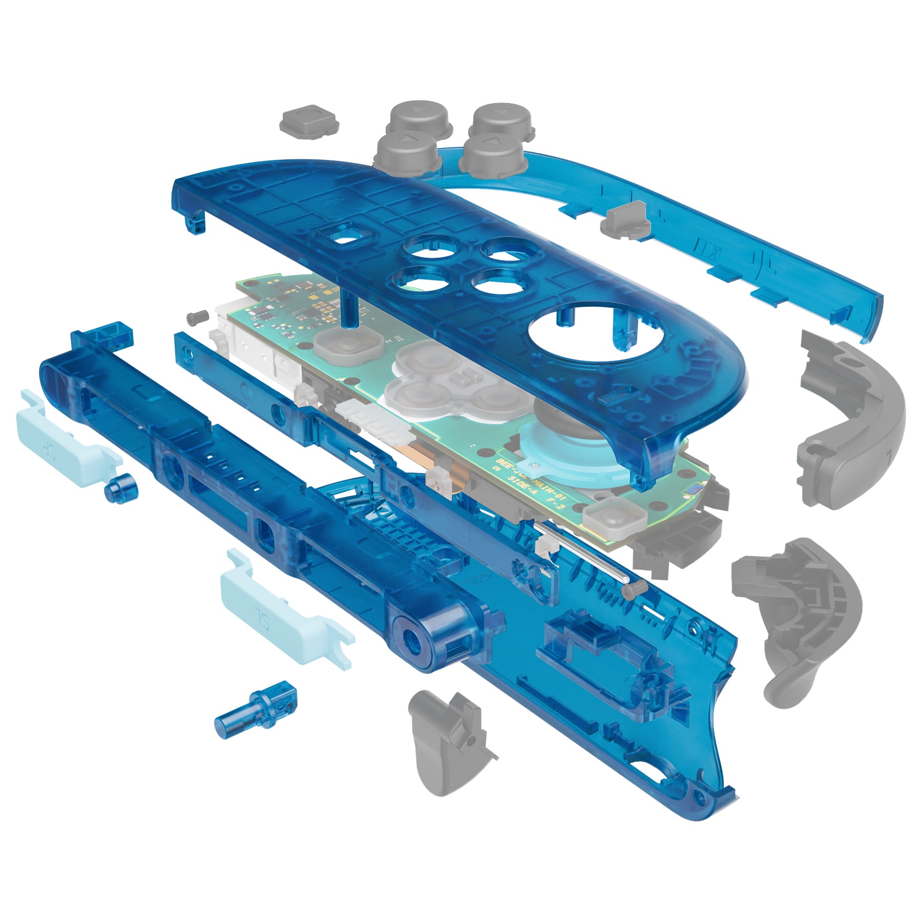 eXtremeRate Clear Blue DIY Replacement Joycon Shells for Nintendo