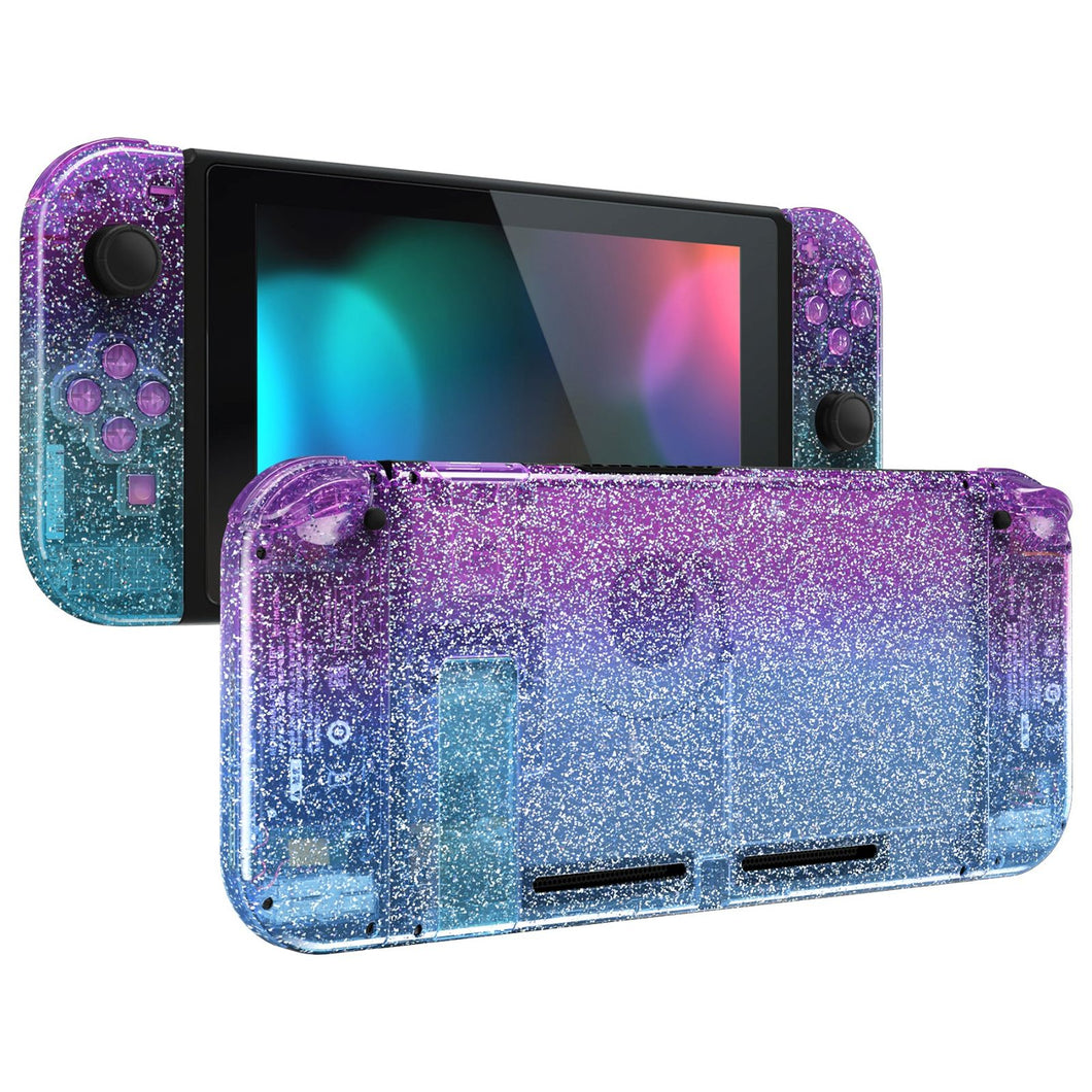 eXtremeRate Glitter Gradient Translucent Bluebell & Blue Replacement Full Set Shells For Nintendo Switch - QP348WS - Extremerate Wholesale