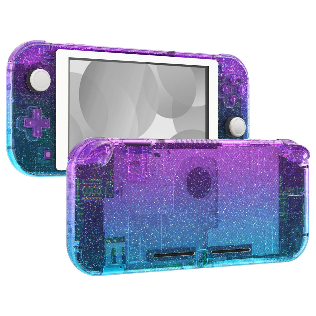 eXtremeRate Glitter Gradient Translucent Bluebell & Blue Replacement Full Set Shells For Nintendo Switch Lite - DLP322WS - Extremerate Wholesale