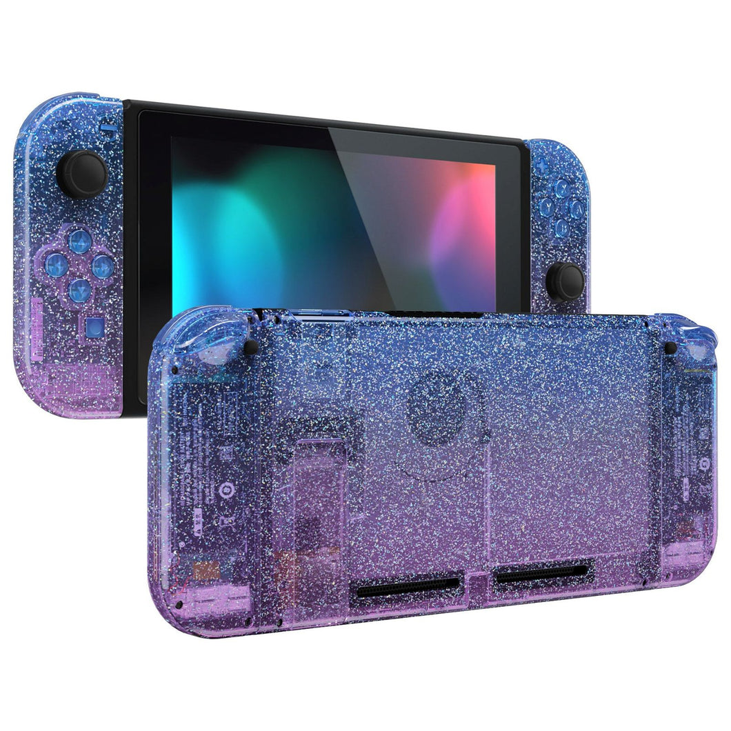 eXtremeRate Glitter Gradient Translucent Bluebell Replacement Full Set Shells For Nintendo Switch - QP346WS - Extremerate Wholesale