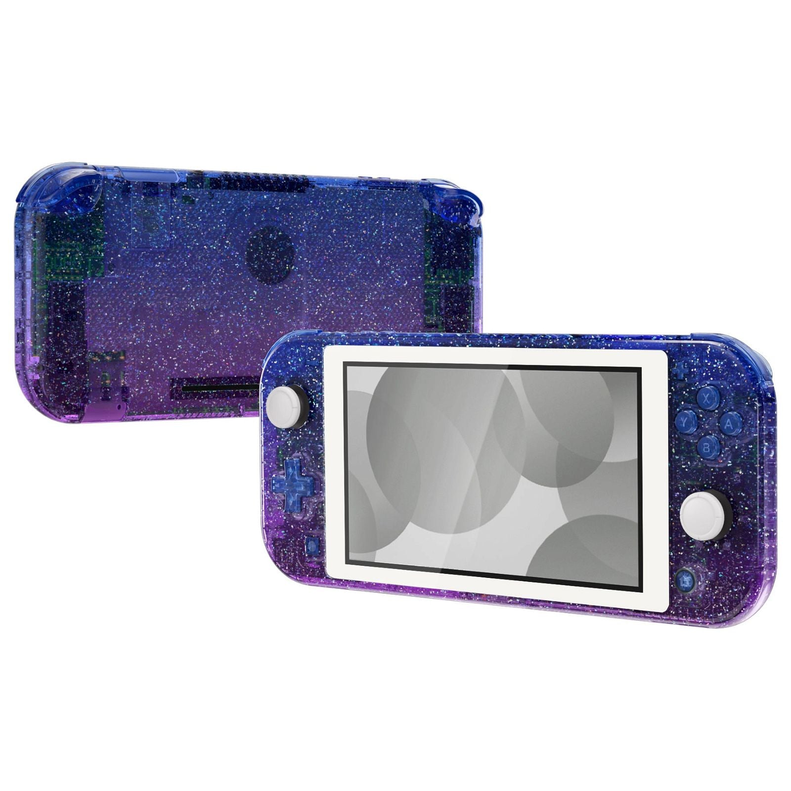 eXtremeRate Glitter Gradient Translucent Bluebell Replacement Full