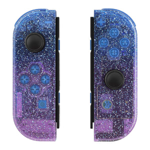eXtremeRate Glitter Gradient Translucent Bluebell Shells For NS Switch Joycon & OLED Joycon - CP341WS - Extremerate Wholesale