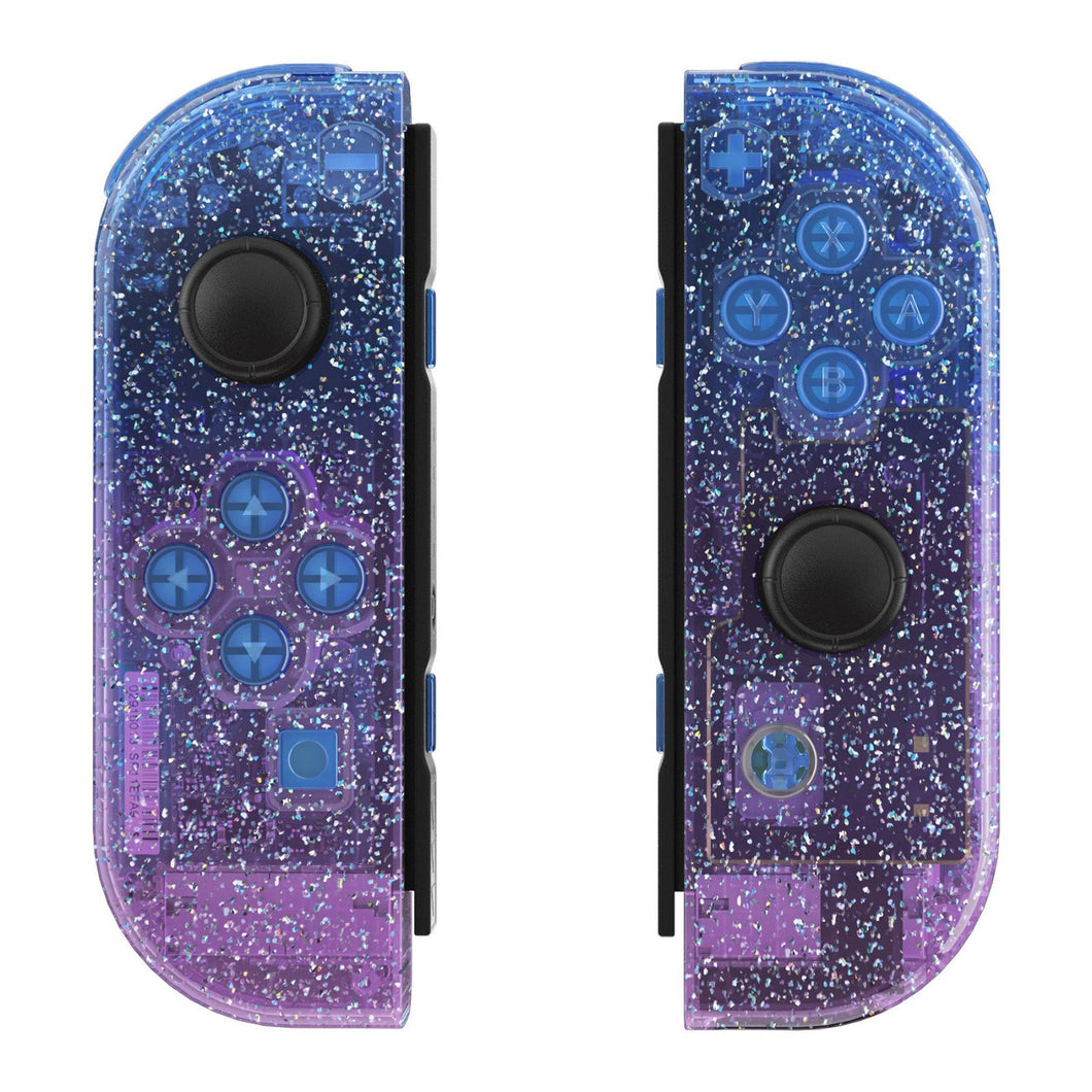 eXtremeRate Glitter Gradient Translucent Bluebell Shells For NS Switch Joycon & OLED Joycon - CP341WS - Extremerate Wholesale
