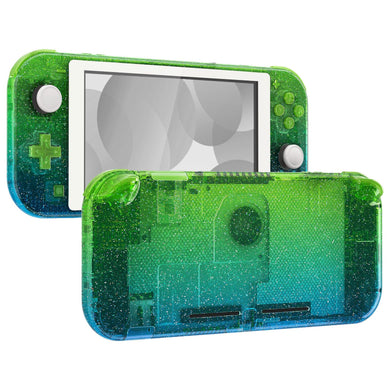 eXtremeRate Glitter Gradient Translucent Green Blue Replacement Full Set Shells For Nintendo Switch Lite - DLP321WS - Extremerate Wholesale