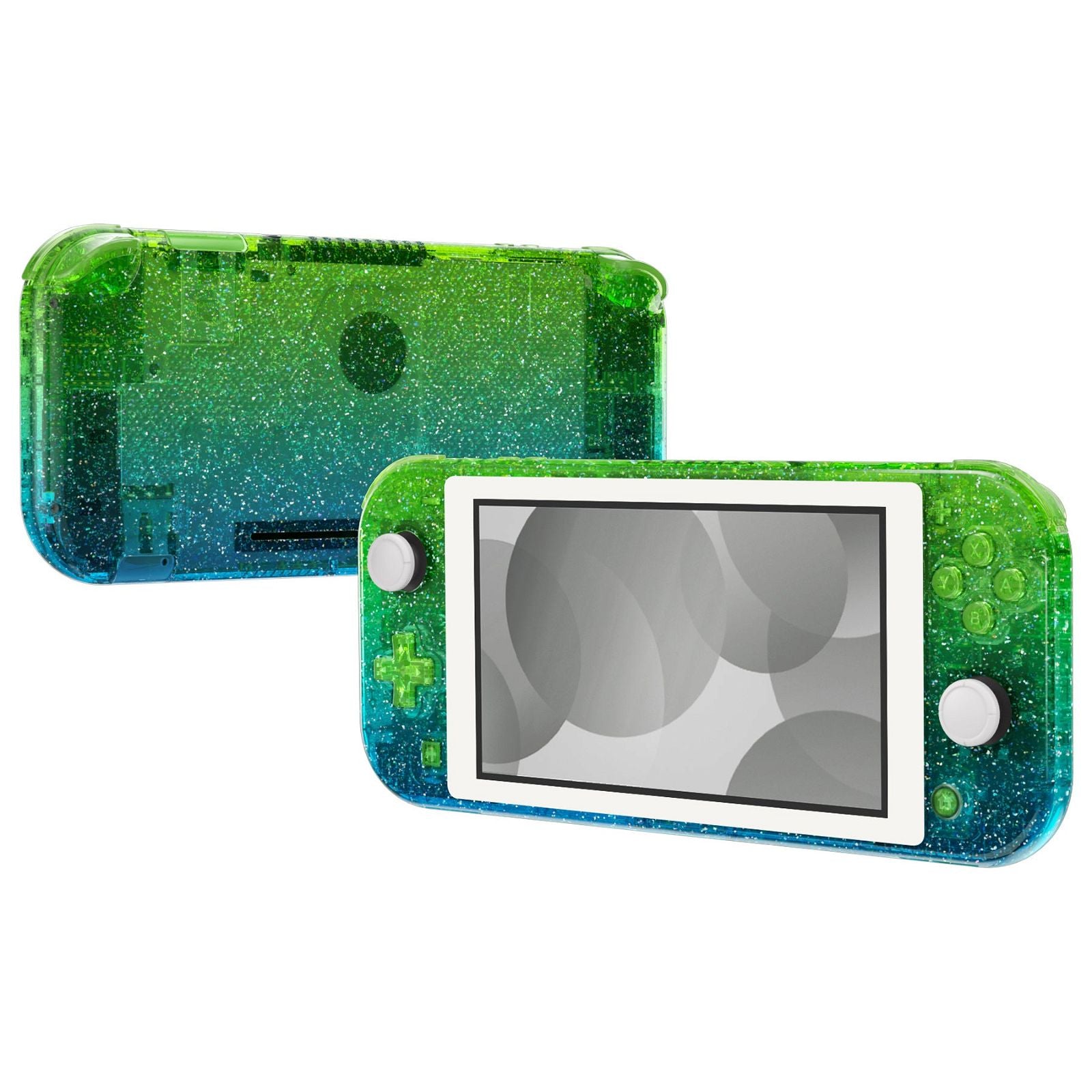eXtremeRate Glitter Gradient Translucent Green Blue Replacement